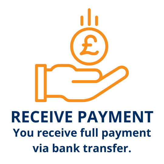 Receive full payment via bank transfer